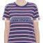 2017 Women Short Sleeve Fashion Cotton Rieder T-shirt Navy Stripe OEM Service