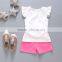Wholesale summer printing girls kids clothes clothing set