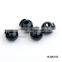 Black 5mm 2 holes plastic round ball cord lock end toggles spring clip stoppers for bungee shock cord K-072