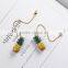 Unique Cute Pineapple Fruit Charm Fashion Earrings Chain Drop Pendant Stud Earrings Gift Earrings for Girls