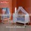 New Zealand Pine MDF wooden baby cot, net bed cots for babies