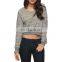 CHEFON Women long sleeve geometric print crop pullover CFH027