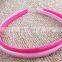Women Girls Hair Clasp Colored Satin Covered Resin Hairbands 0.8cm Head Hoop Hair Accessory