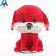 custom red plush dog toy for new year gifts