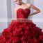 Red Sleeveless Sweetheart Elegant Floor Length Evening Gowns Lace-up Beaded Sequins 2018 Piping Quinceanera Dresses