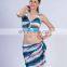 Horizontal Striped Classy Bikini Set With Matching Sarong