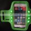New design neoprene+PU+LED lighting led armband for cell phone