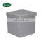 Reatai high quality cube square Linen fabric foldable ottoman storage box for house