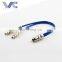 R Male to 2R Female RCA Cable OD3.8mm Blue Wires with Spring Protect