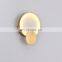 Round Marble LED Wall Lights Living Room Bedside Lighting Fixtures Gold Metal Surface Mounted Wall Lamp