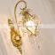 French retro copper wall lamp light luxury K9 crystal living room bedroom study hallway wall brass lamp mirror front lamp