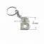 Fashion Handmade Gold Silver Car Ring Shiny Rhinestone Alphabet Metal 26 Letters Key Chain