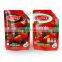 Ketchup Tomato Sauce Food Grade Glossy Stand Up Pouch Aluminium Foil With Spout Custom Printed