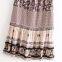Wholesales Summer Half-length Skirt Retro Rayon Placement Printing 100% Rayon Cotton Tassel Elastic Waist Long Skirt Female