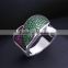 Red Blue Green Mix Color Cubic Zircon Setting Women Wild Party Jewelry Ring