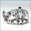 Luxury Elegant Silver Metal Laser Cut New Beetle Mask with Rhinestones Crystal
