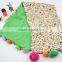 Good Quality Cute Sweet Small Floral Print Colorful Pom Pom Balls Fashion Baby Girls Winter Scarf
