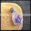 LFD-0057P ~ Wholesale Amethyst Rough Stone Point Pendant Pave Rhinestone Crystal Charms Pendants For Necklace Jewelry Making