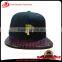 acrylic crown and Alligator leather brim metal logo strapback snapback cap 6 panel baseball cap