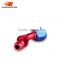 Aluminum oil cooler push on fitting 45 degree push on hose end blue and red 10-045-12