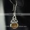 Baltic Amber Celtic Trinity Knot Silver Earrings, e300