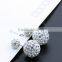 >< BEST SELLING Rhinestone Stud Earrings Crystal Double Ball Earring/