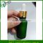 5/10/15/20/30/50/100ml green dropper bottles with aluminium gold cap, dropper green bottle