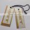 China hotsell string paper garments hang tags for jeans with eyelet
