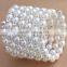Pearl Rhinestone Crystal Stretch Cuff Bangle Spiral Wedding Bridal Arm Bracelet