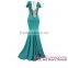 Green Crisscross Back Tie pregnant Maxi Party silk gown evening dress