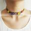 Fashion women jewelry black tattoo choker necklace with color seed beads