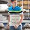 New fashion popular colorful men's stripe t-shirt in wholesale with cheap price stretch cotton polo t shirt