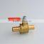 Brass mini hose ball valve with red handle