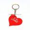Customize 3D Logo Soft/Silicone/Rubber Love Shape Keychain for Accessory