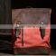 15 Watermelon Red Canvas backpacks student canvas backpacks leisure canvas backpack genuine cow leather laptop backpacks