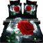 Red Rose Cotton Luxury Bedding Set 3D Bed Sheets