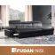 Japanese style 2 seater black leather sofa bed