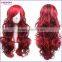 Wig Long Hair Heat Resistant Curly Cosplay Synthetic Wig (Red & White)