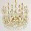 530-13 Austrian Brass and Crystal Basket Chandelier, 1950s