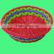 Mixed colors handmade poly wicker food basket