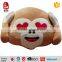Best made stuffed soft custom monkey emoticon plush emoji pillow
