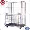 Casters move smoothly without mark on the ground two Swing Doors Security metal wheel trolley