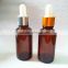 Glass bottle packaging manufacturer 30ml amber essential oil bottle withe glass dropper