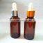 China manufacturer hot sale 30ml amber essential oil glass dropper bottle