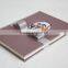 Luxury fuchsia Silk Covor Wedding Guest Books with photo frame