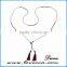 Fashion Japan Seed beads necklace, double layer pendant with tassel long chain