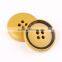 Yellow color plastic made polyester button for clothing