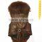 god sex girl leather with brown raccoon fur vest