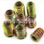 High quality zinc alloy inside and outside teeth wooden furniture insert nuts M6 M8