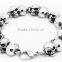 Novelty stainless steel jewelry skull bracelet hand chain for men